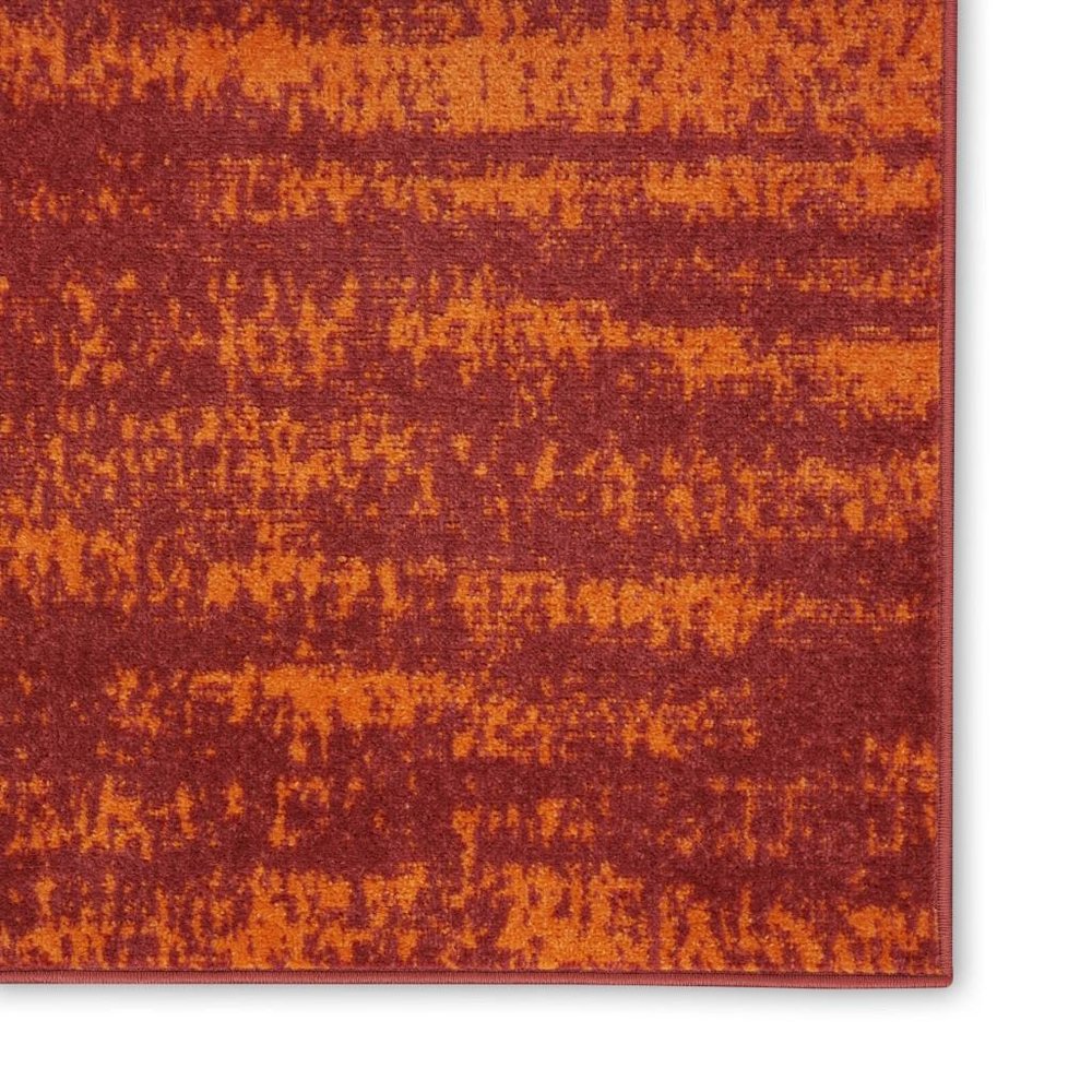 6' X 9' Red And Orange Abstract Indoor Outdoor Area Rug HomeRoots