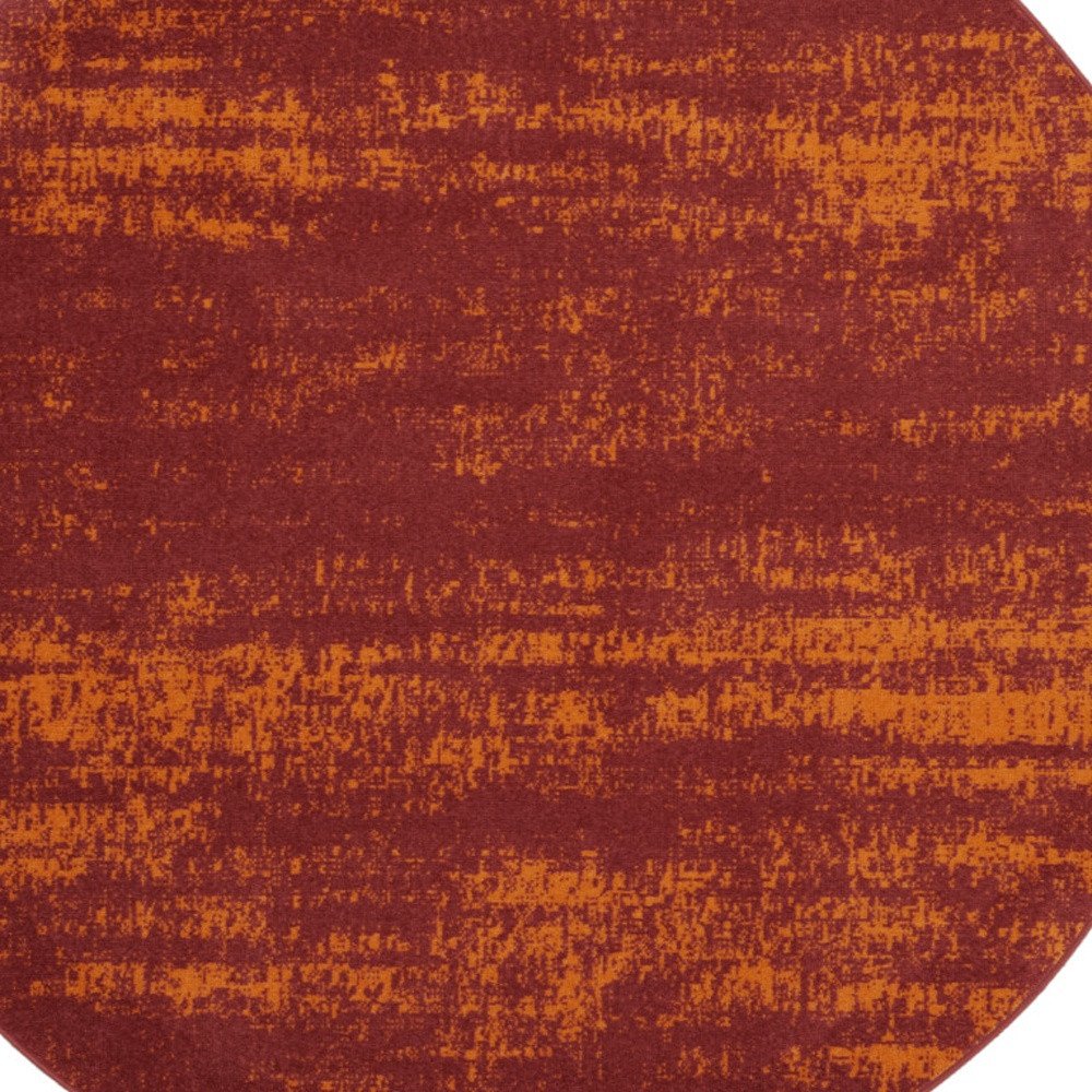 8' Red And Orange Round Abstract Indoor Outdoor Area Rug HomeRoots