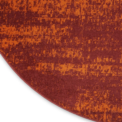 8' Red And Orange Round Abstract Indoor Outdoor Area Rug HomeRoots