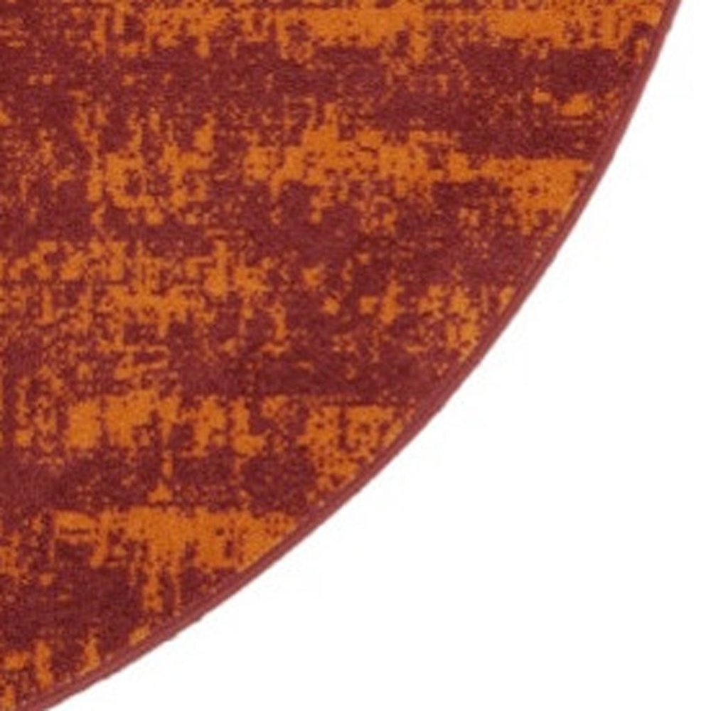 8' Red And Orange Round Abstract Indoor Outdoor Area Rug — view 13