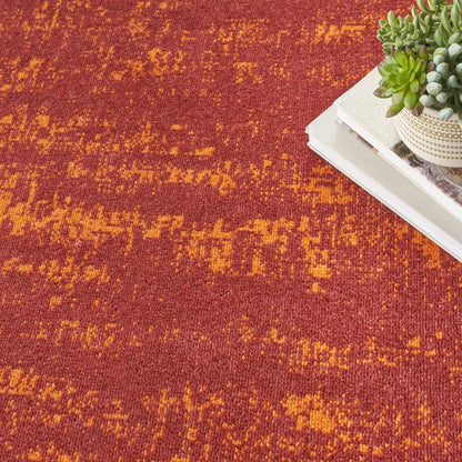 8' Red And Orange Round Abstract Indoor Outdoor Area Rug HomeRoots