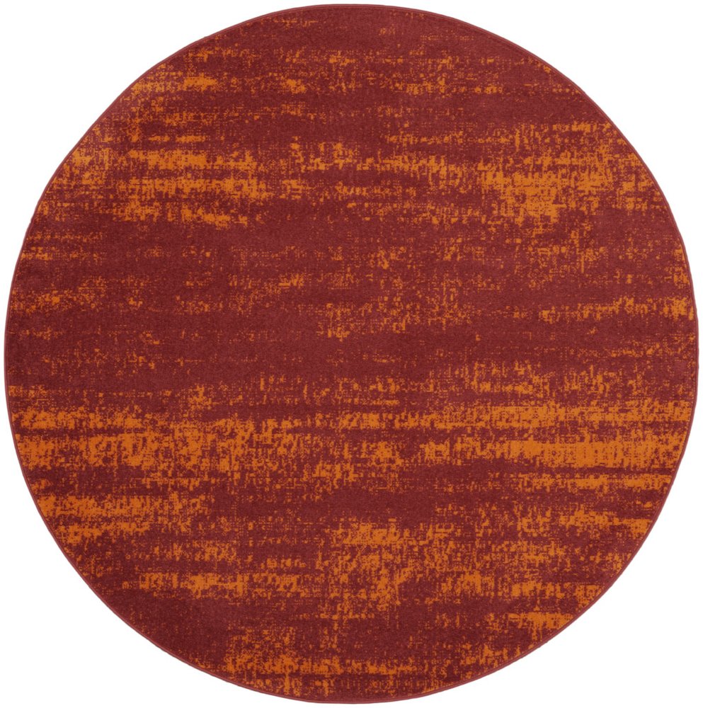 8' Red And Orange Round Abstract Indoor Outdoor Area Rug HomeRoots