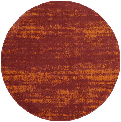 8' Red And Orange Round Abstract Indoor Outdoor Area Rug HomeRoots