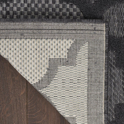 3' X 5' Charcoal And Black Trellis Indoor Outdoor Area Rug HomeRoots