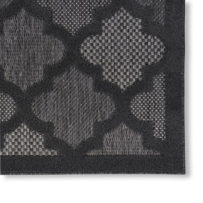 3' X 5' Charcoal And Black Trellis Indoor Outdoor Area Rug HomeRoots