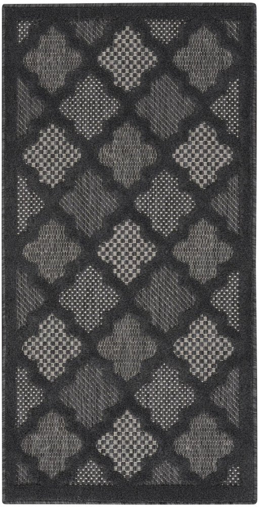 3' X 5' Charcoal And Black Trellis Indoor Outdoor Area Rug — view 8
