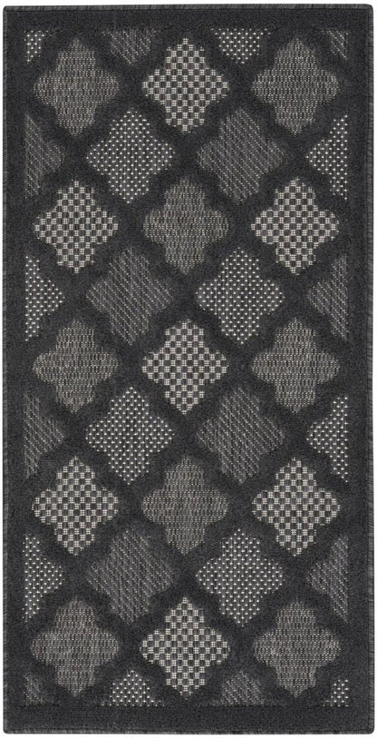 3' X 5' Charcoal And Black Trellis Indoor Outdoor Area Rug HomeRoots