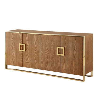 71" Brown Sideboard with Four Doors HomeRoots