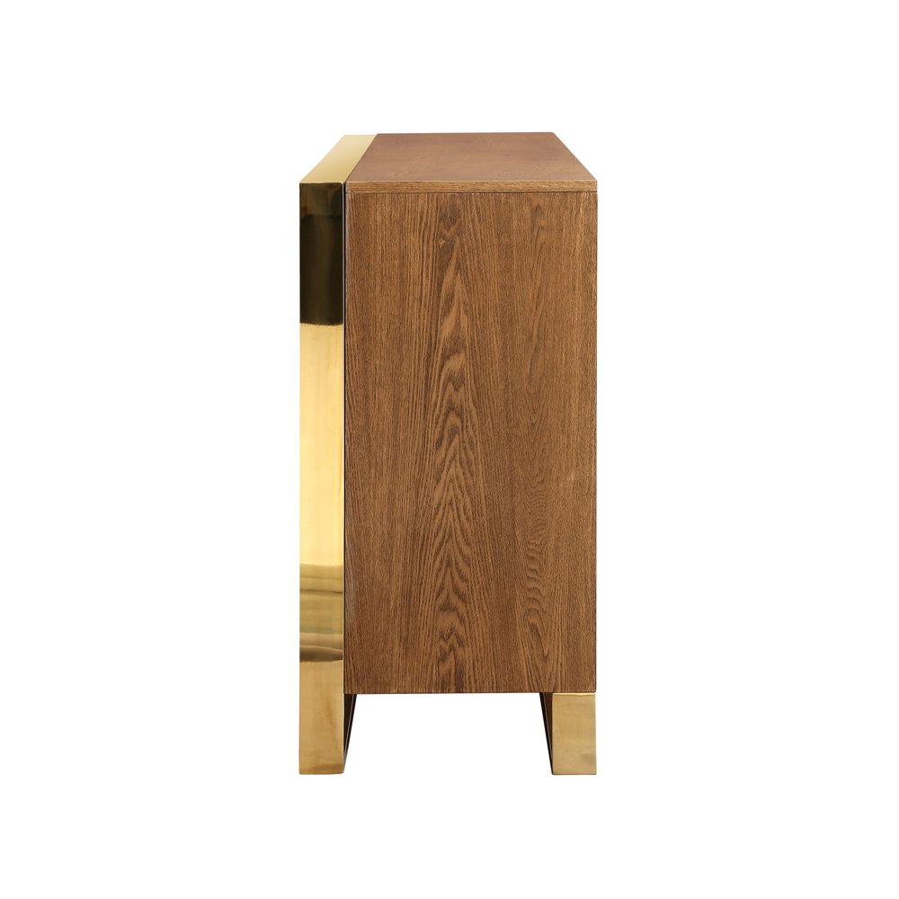 71" Brown Sideboard with Four Doors HomeRoots