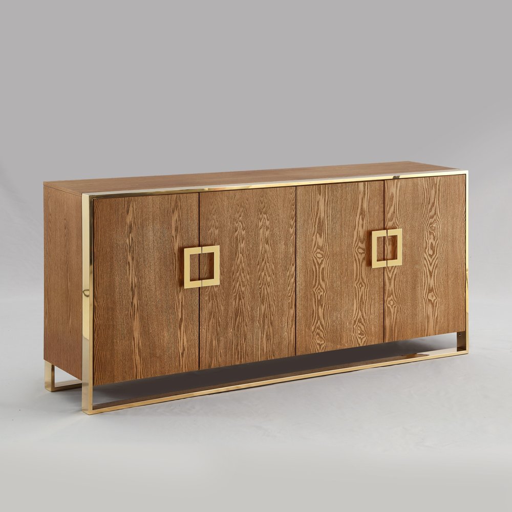 71" Brown Sideboard with Four Doors HomeRoots