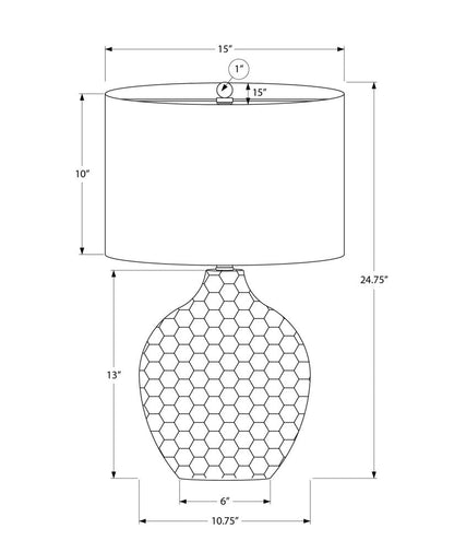 25" Brown Geometric Table Lamp With Black Drum Shade HomeRoots