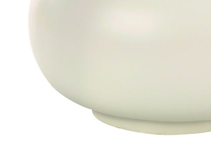 25" Cream Ceramic Gourd Table Lamp With Cream Drum Shade HomeRoots