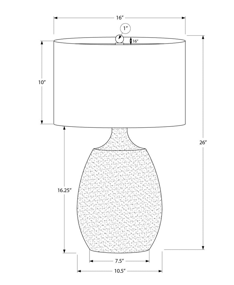 26" Cream Gourd Table Lamp With Cream Drum Shade HomeRoots