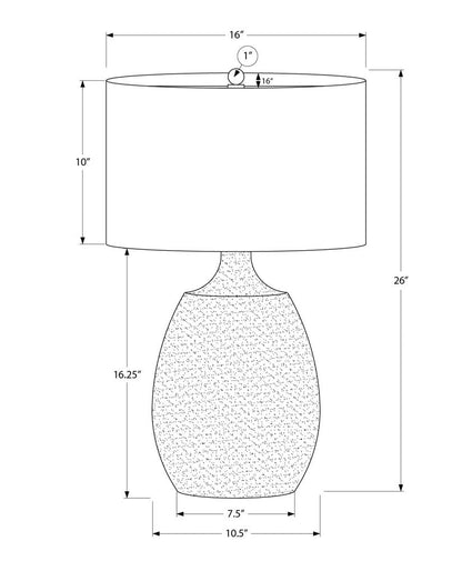 26" Cream Gourd Table Lamp With Cream Drum Shade HomeRoots