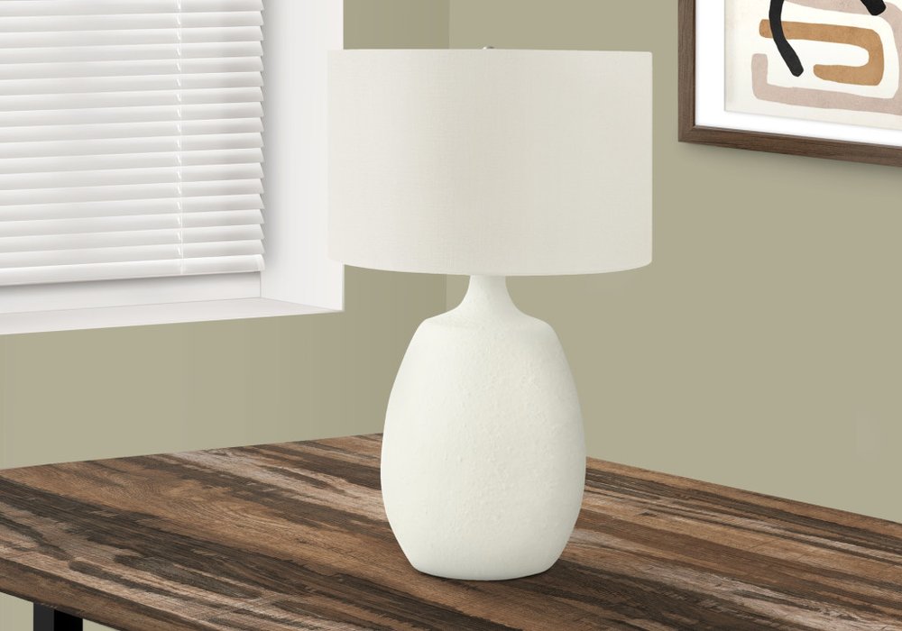 26" Cream Gourd Table Lamp With Cream Drum Shade — view 2