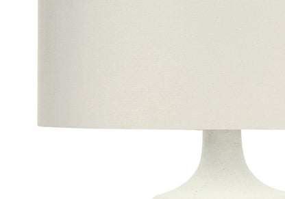 26" Cream Gourd Table Lamp With Cream Drum Shade HomeRoots
