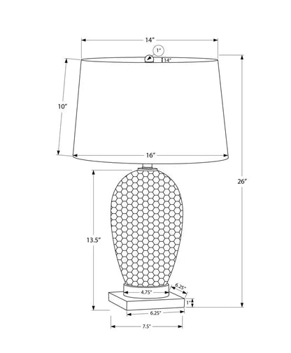 26" Gold and White Ceramic Urn Table Lamp With Cream Empire Shade HomeRoots