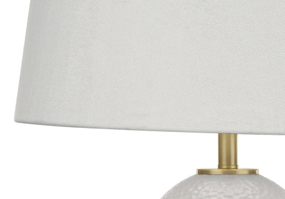 26" Gold and White Ceramic Urn Table Lamp With Cream Empire Shade - FurniFindUSA