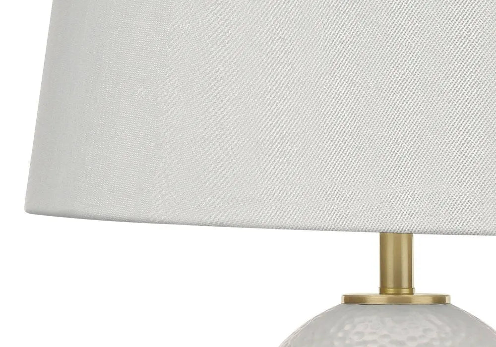 26" Gold and White Ceramic Urn Table Lamp With Cream Empire Shade HomeRoots