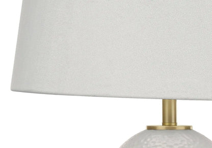 26" Gold and White Ceramic Urn Table Lamp With Cream Empire Shade HomeRoots