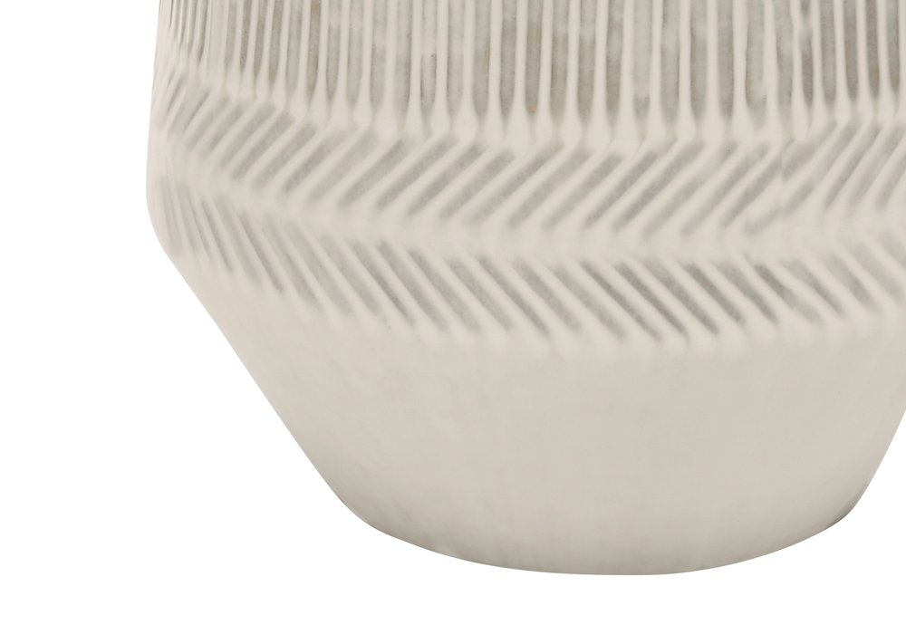 33" Ivory Ceramic Geometric Table Lamp With Cream Drum Shade HomeRoots