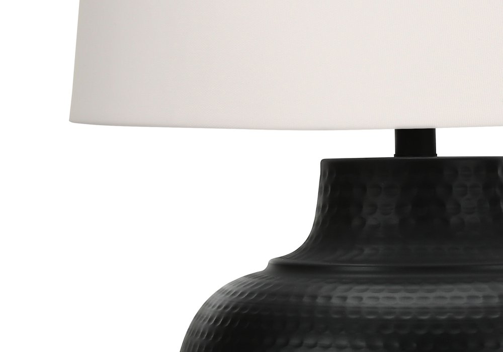 26" Black Metal Urn Table Lamp With Cream Empire Shade HomeRoots