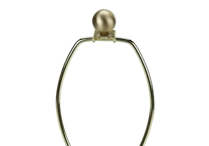 21" Gold and White Urn Table Lamp With Ivory Drum Shade HomeRoots