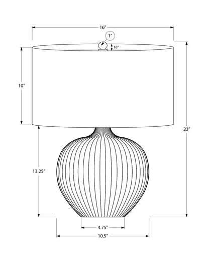 23" Black Ceramic Round Table Lamp With Black Drum Shade HomeRoots