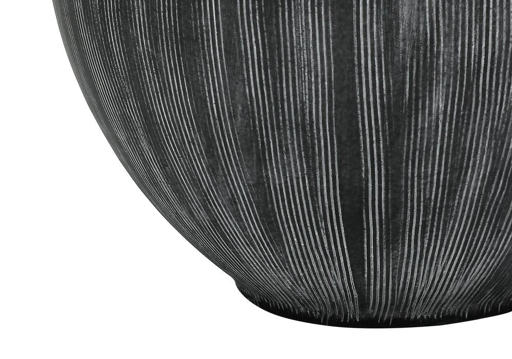 23" Black Ceramic Round Table Lamp With Black Drum Shade — view 5