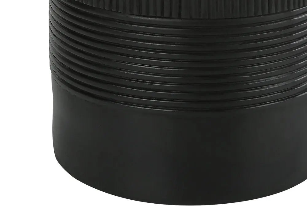 24" Black Cylinder Table Lamp With Ivory Drum Shade HomeRoots