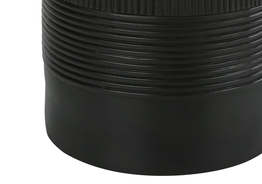 24" Black Cylinder Table Lamp With Ivory Drum Shade — view 5