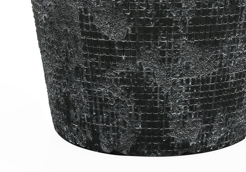 24" Black Ceramic Round Table Lamp With Black Drum Shade — view 5