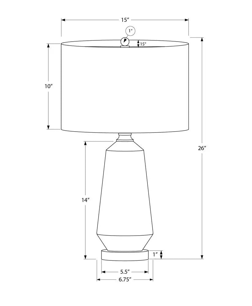 26" Green Ceramic Geometric Table Lamp With Ivory Drum Shade HomeRoots