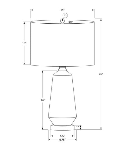 26" Green Ceramic Geometric Table Lamp With Ivory Drum Shade HomeRoots