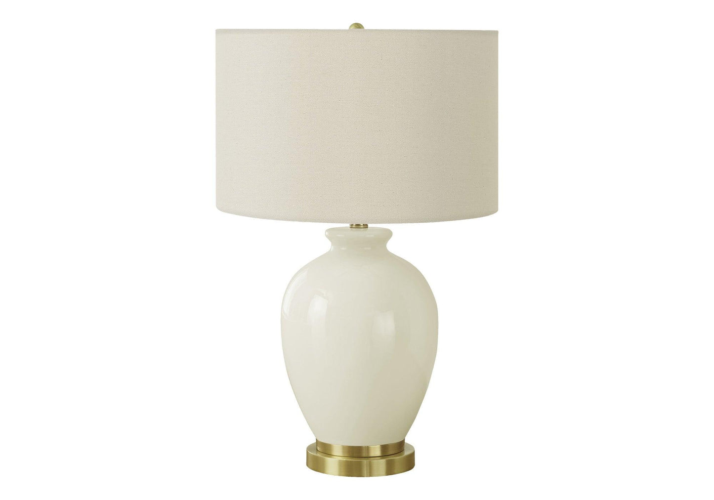 26" Gold and Ivory Ceramic Urn Table Lamp With Cream Drum Shade - FurniFindUSA