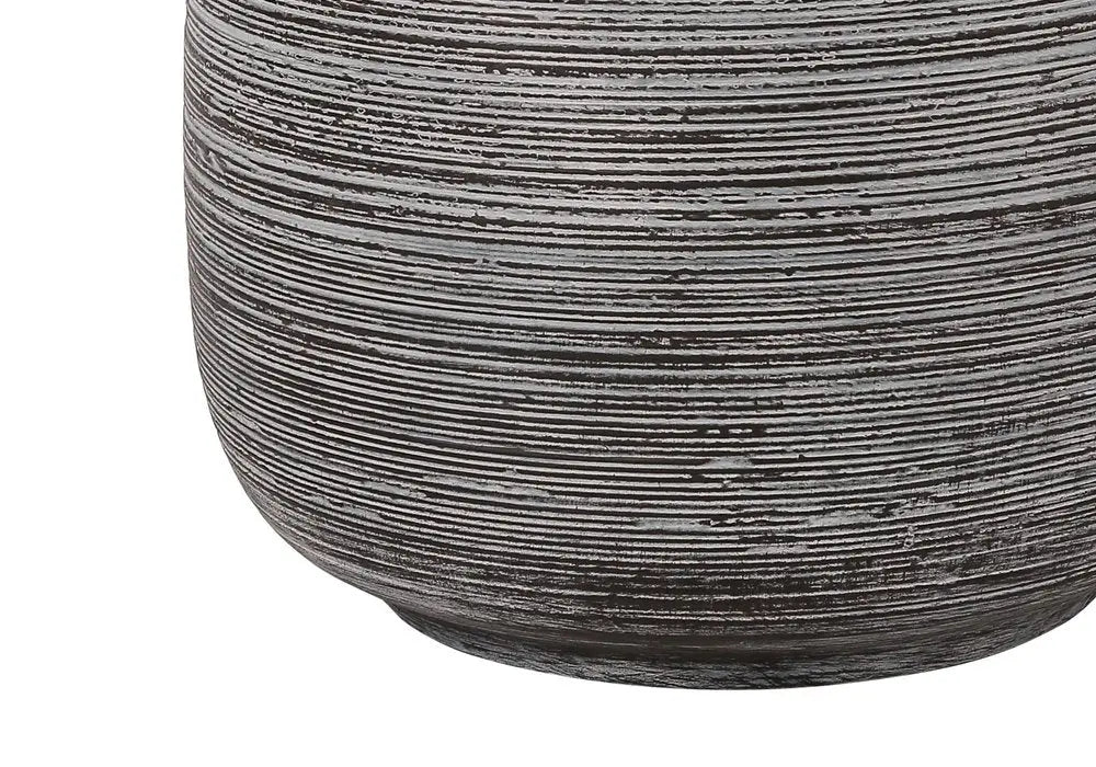 19" Gray Ceramic Round Table Lamp With Ivory Drum Shade HomeRoots