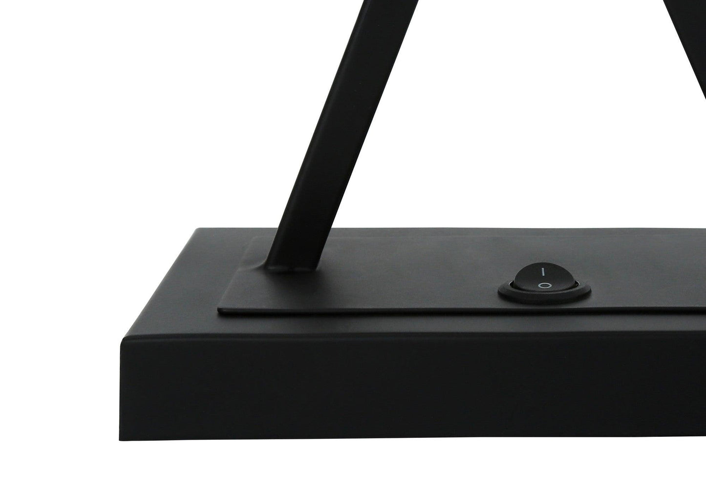25" Black Metal Geometric USB Table Lamp With Beige Shade - FurniFindUSA