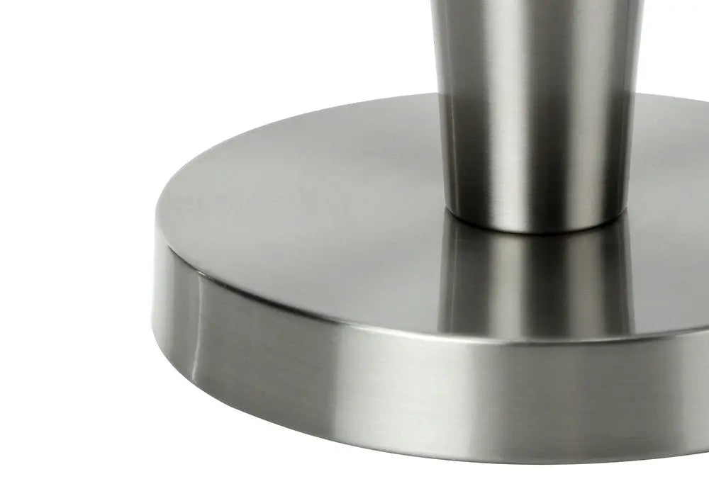 Set of Two 24" Silver Metal Candlestick USB Table Lamps With Gray Drum Shade HomeRoots