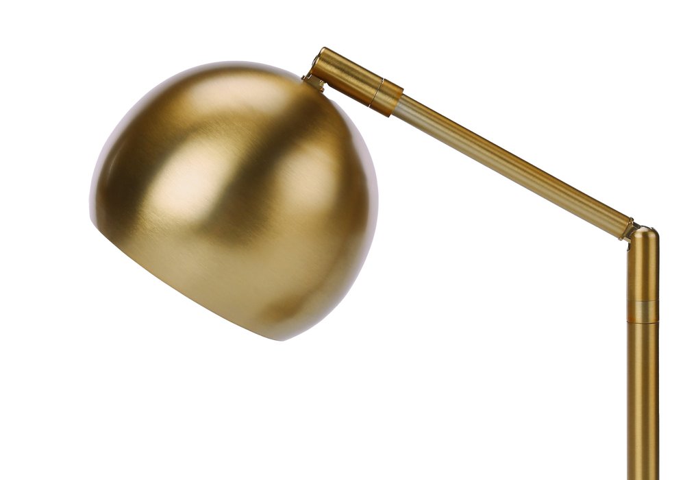 19" Gold Metal Round Table Lamp With Gold Dome Shade HomeRoots