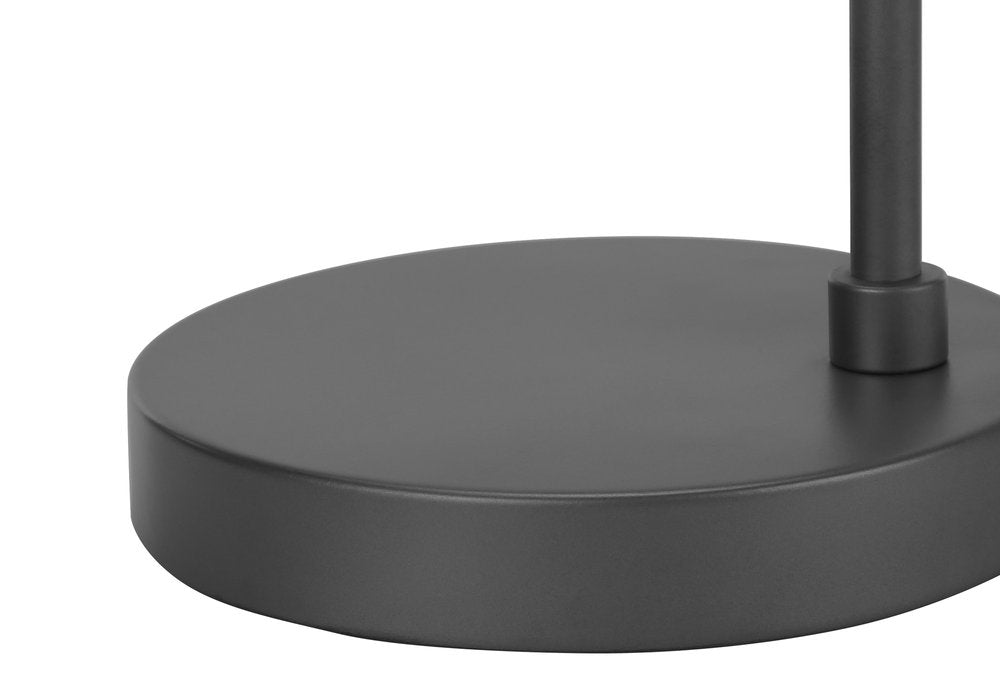 18" Gray Metal Round USB Table Lamp With Gray Cylinder Shade HomeRoots
