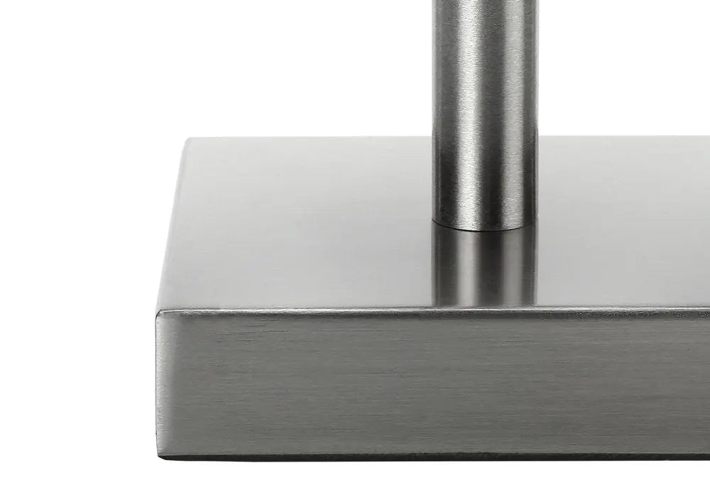 Set of Two 17" Silver Metal Candlestick USB Table Lamps With Ivory Drum Shade HomeRoots