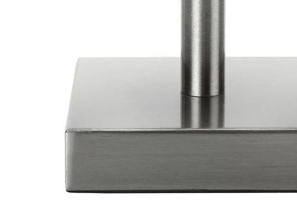 Set of Two 17" Silver Metal Candlestick USB Table Lamps With Ivory Drum Shade HomeRoots