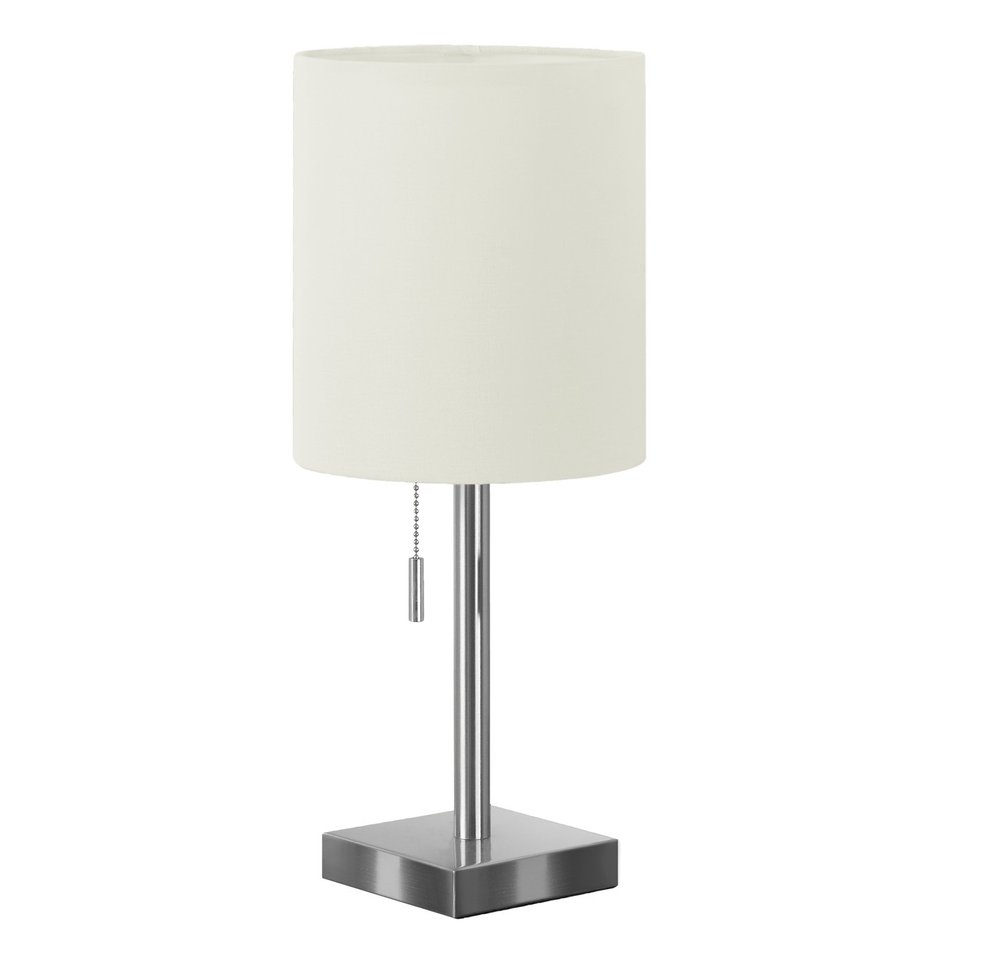 Set of Two 17" Silver Metal Candlestick USB Table Lamps With Ivory Drum Shade HomeRoots
