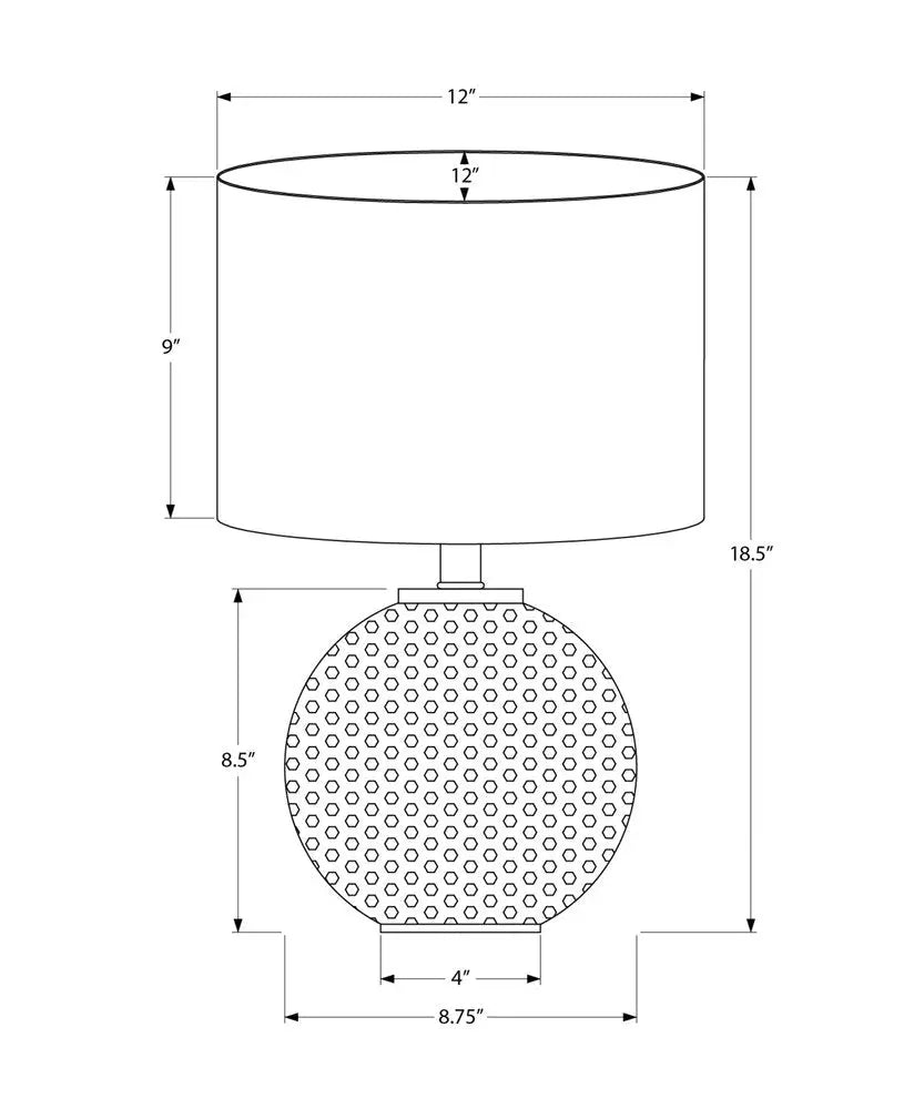 19" Gray Round Table Lamp With Ivory Drum Shade HomeRoots