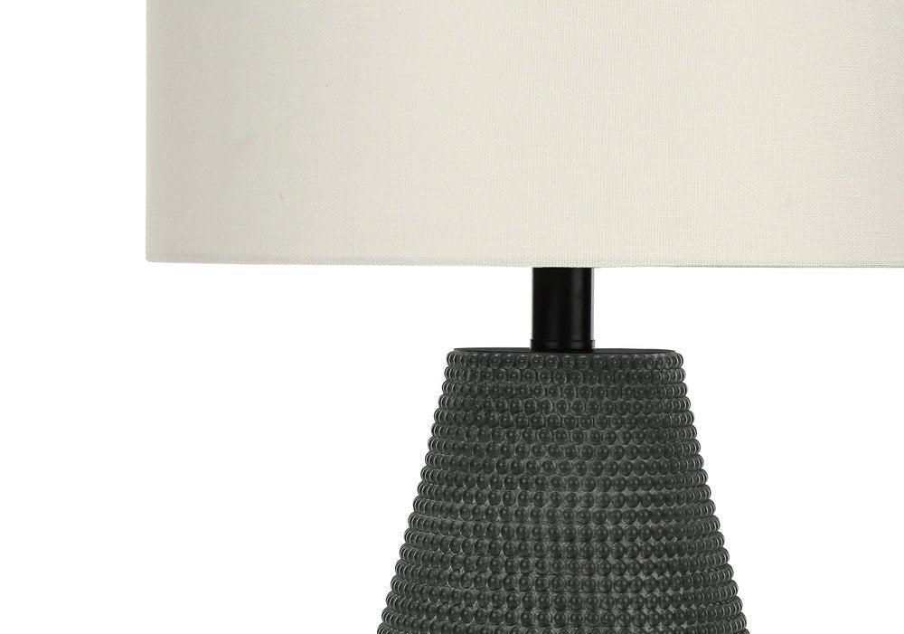 24" Black Round Table Lamp With Ivory Drum Shade HomeRoots