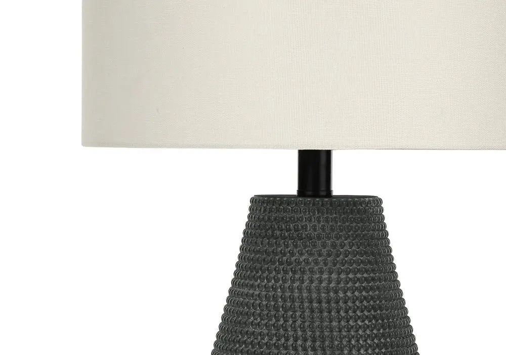 24" Black Round Table Lamp With Ivory Drum Shade HomeRoots