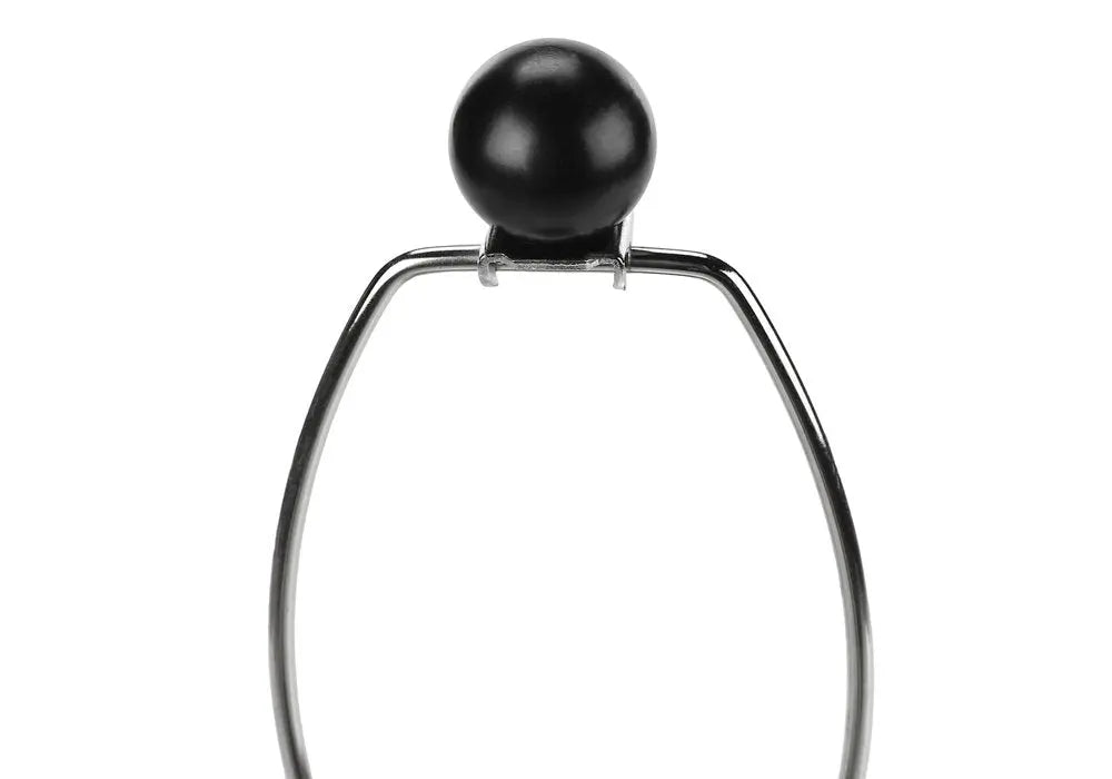 24" Black Round Table Lamp With Ivory Drum Shade HomeRoots