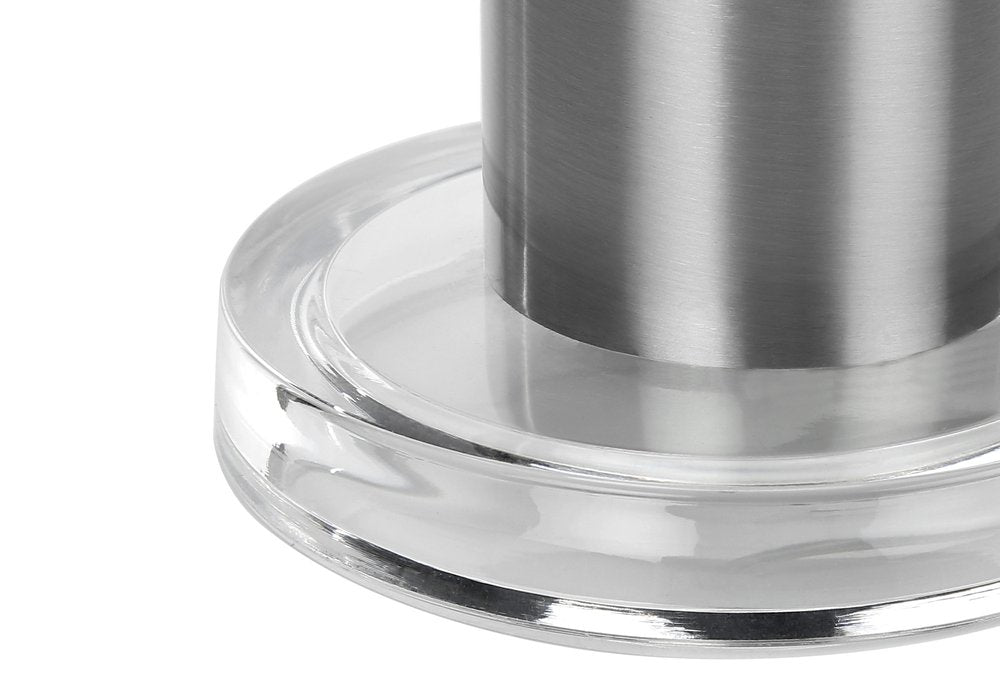 28" Silver Acrylic Cylinder Table Lamp With Ivory Drum Shade HomeRoots