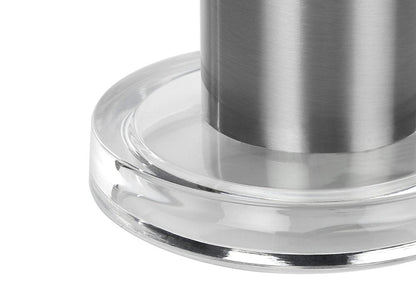 28" Silver Acrylic Cylinder Table Lamp With Ivory Drum Shade HomeRoots