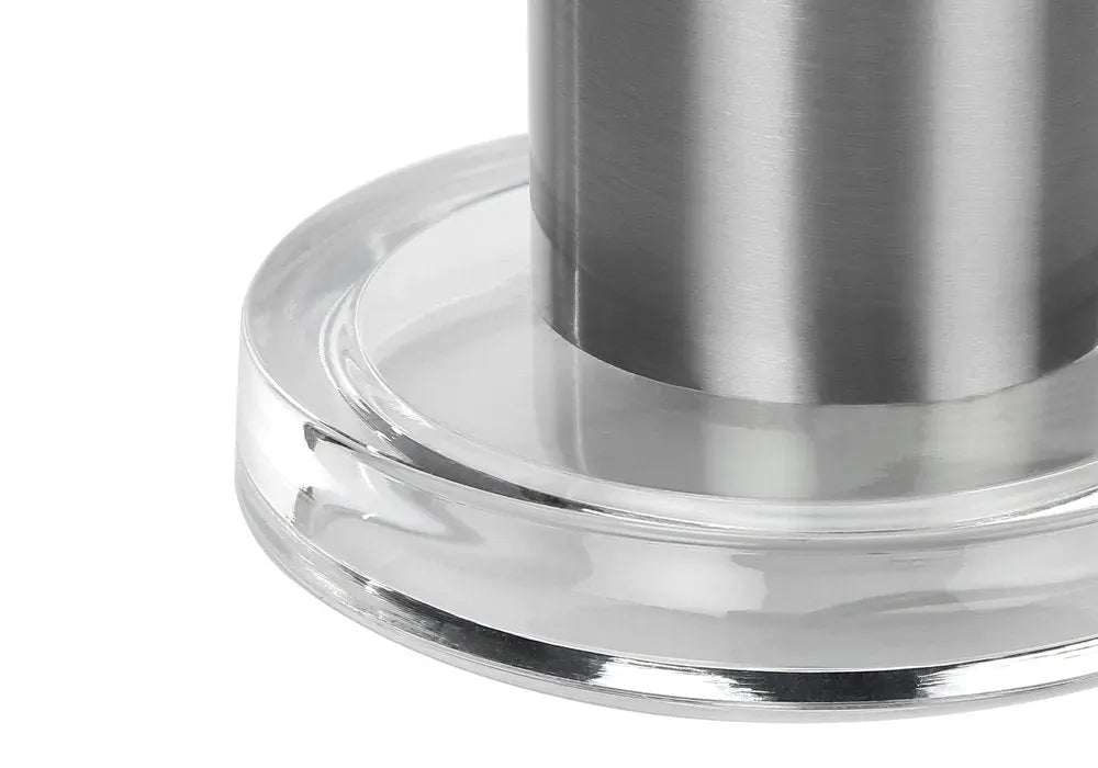 28" Silver Acrylic Cylinder Table Lamp With Ivory Drum Shade HomeRoots